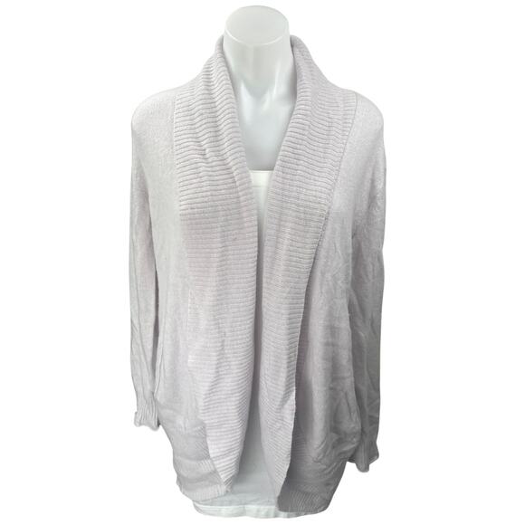 Haven Well Within 100% Cashmere Gray Shawl Collar Open Cardigan Sweater Top Sz S - Picture 1 of 4